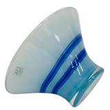 LSA Blue and White Striped Glass Vase