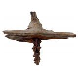 Hand Carved Wooden Cross with Old Man Face by Kelly 1989, 12" x 16"