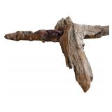 Hand Carved Wooden Cross with Old Man Face by Kelly 1989, 12" x 16"