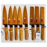 Set of 8 Suncraft Fruit Knives with Wood Handles - 5 with Sheaths