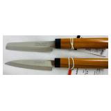 Set of 8 Suncraft Fruit Knives with Wood Handles - 5 with Sheaths