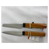 Set of 8 Suncraft Fruit Knives with Wood Handles - 5 with Sheaths
