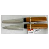Set of 8 Suncraft Fruit Knives with Wood Handles - 5 with Sheaths