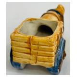 Set of 3 Vintage Japanese Ceramic Donkey and Cart Figurines