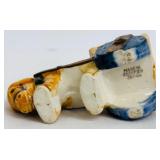 Set of 3 Vintage Japanese Ceramic Donkey and Cart Figurines