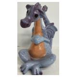 Peachstone California Blue Ceramic Dragon Figurine 4 Inches