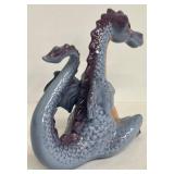 Peachstone California Blue Ceramic Dragon Figurine 4 Inches