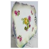 Decorative China Tray and Footed Dish with Rose Motif