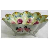 Decorative China Tray and Footed Dish with Rose Motif