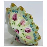 Decorative China Tray and Footed Dish with Rose Motif