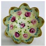Decorative China Tray and Footed Dish with Rose Motif