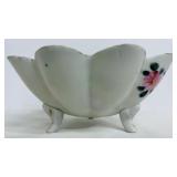 Decorative China Tray and Footed Dish with Rose Motif