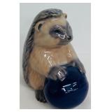 Porcelain Porcupine Figurine Limited Edition 1995, 3 Inches Tall