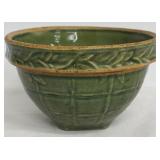 Green McCoy Pottery Glazed Bowl 3 Inch High 5 Inch Diameter
