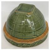 Green McCoy Pottery Glazed Bowl 3 Inch High 5 Inch Diameter