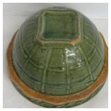 Green McCoy Pottery Glazed Bowl 3 Inch High 5 Inch Diameter
