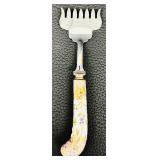 Set of 6 English Stainless Steel Cutlery with Floral Handles