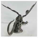 Scatha the Worm Pewter Dragon Statue by Rowcliffe, Mithril 5 Inch Figurine