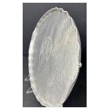 Set of 3 Vintage Embossed Pewter Serving Pieces, Largest 20.5 Inches, Craft 221