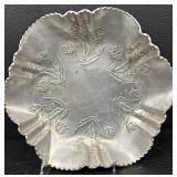 Set of 3 Vintage Embossed Pewter Serving Pieces, Largest 20.5 Inches, Craft 221