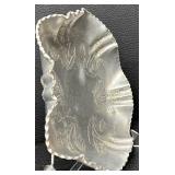 Set of 3 Vintage Embossed Pewter Serving Pieces, Largest 20.5 Inches, Craft 221