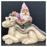 Graffun 5696 Wizard Riding Dragon Figurine Made in England 3.73 Inches Tall
