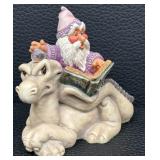 Graffun 5696 Wizard Riding Dragon Figurine Made in England 3.73 Inches Tall
