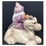 Graffun 5696 Wizard Riding Dragon Figurine Made in England 3.73 Inches Tall