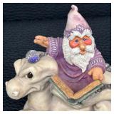 Graffun 5696 Wizard Riding Dragon Figurine Made in England 3.73 Inches Tall