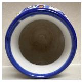 Hand-Painted Italian Pottery Vase by Vietri with Sun Face Design