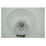 Vintage Crystal Bowl With Brass and Marble Base