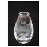 Kosta Boda Etched Goldfish Vase 11"tall