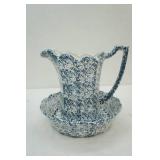 Vintage McCoy Pottery Pitcher and Bowl "Blue Country" Line