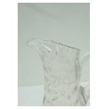 Crystal Etched Floral Pitcher 9.5" tall