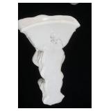 Vintage White Ceramic Cherub Wall Mounted Sculpture & Planter