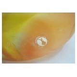 Yellow/Red Swirl Design Glass Vase