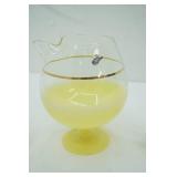 Vintage West Virginia Glass Pitcher with 4 glasses