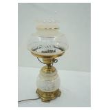 Vintage Quoizel Satin Lace Hurricane Table Lamp