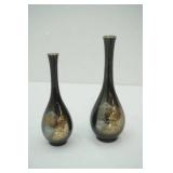 Vintage Japanese Chokin Bud Vase Set