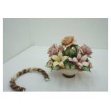 Vintage Capodimonte Porcelain Flower Basket (broken handle)