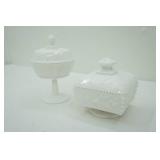 Vintage Milk Glass Compote Candles