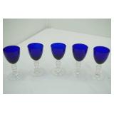 Cobalt Blue Stemmed Glasses (6ct) 4.75" tall