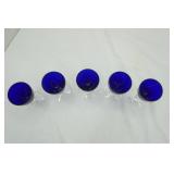 Cobalt Blue Stemmed Glasses (6ct) 4.75" tall