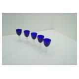 Cobalt Blue Stemmed Glasses (6ct) 4.75" tall