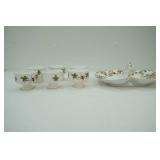 Vintage Carl Tielsch Germany Divided Dish With Handle & Royal Victorian Fine Bone China