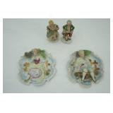 Vintage Hand-Painted Bisque Wall Plaques & Figurines