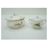 Vintage Ivory Porcelain Plate-Made in Italy, 25th Anniversary Silver-Plated Trim Plate, W.H. Tatler Soap Dish, Sugar Bowl-G&G Minneapolis-Japan