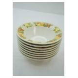 Vintage Vernon Ware by Metlox Dinnerware Bowls "Fruit Basket" Pattern (8ct)