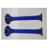 (2ct) Cobalt Blue Candlestick Holders 12"