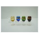 Vintage Anchor Hocking Boopie Glasses (4ct) & (4ct) Bohemian Swirl Stemmed Wine Glasses